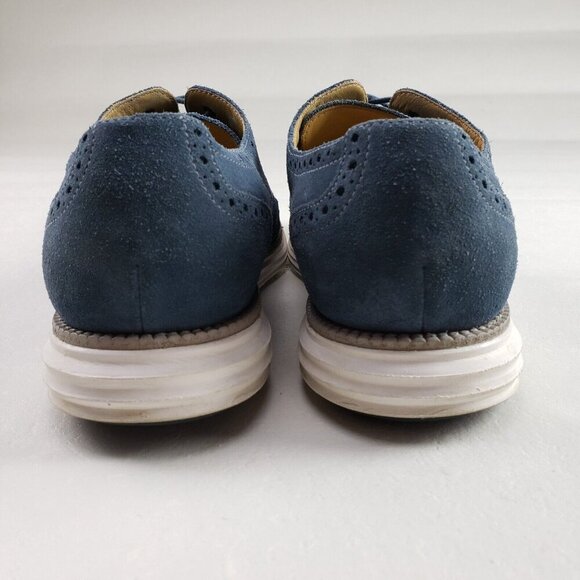 Cole Haan Lunargrand Wingtip Oxford Shoe Mens 11.5 Blue Suede Lace Up Dress - Picture 8 of 11